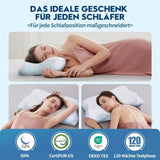 Cloudétoile Nackkudde Memory Foam Kudde - 2 i 1 Ergonomisk ortopedisk kudde Visco Foam Kudde Side Sleeper Nackstöd Kudde Höjd Justerbar Memory Foam Kudde Vit 64X38X12cm Cervikala ortopediska kuddar Naty Shop
