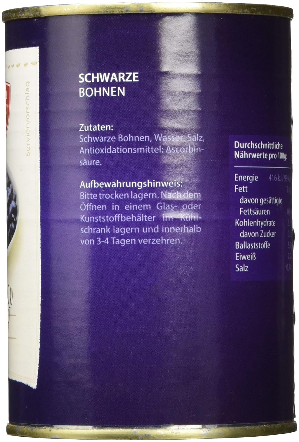 Svarta bönor, förpackning med 12 (12 x 425 ml)