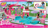 Barbie Dream Pool Playset med sex lekområden inklusive en rutschkana och jacuzzi, plus över 20 tillbehör som ett husdjur, simringar och mer, JKG83