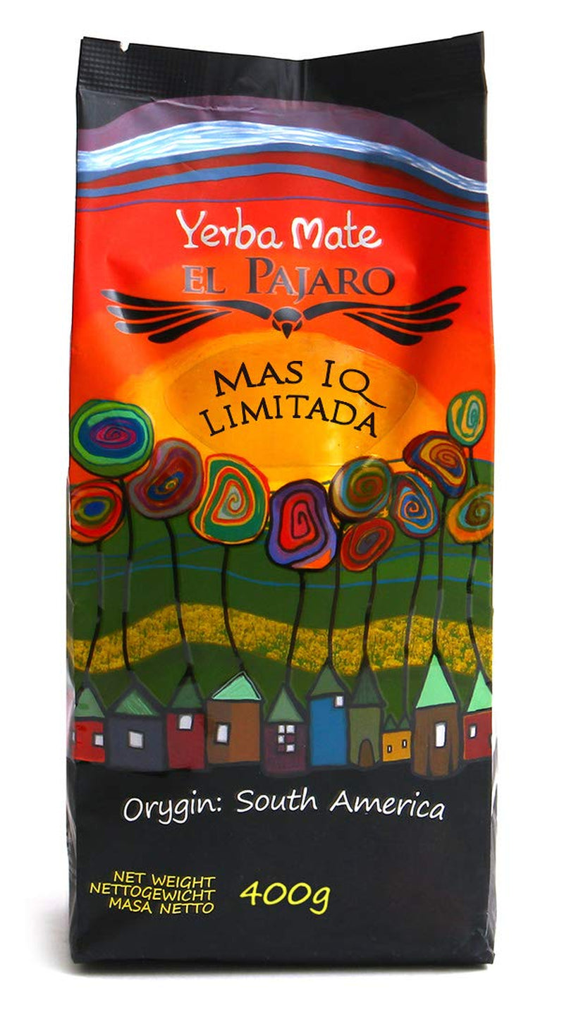 El Pajaro Mas IQ Limited 400 g | Starkt paraguayanskt mate-te | Med löv, kvistar och damm | Med ginkgo biloba, guarana, camu camu, bacopa monnieri, kaktus