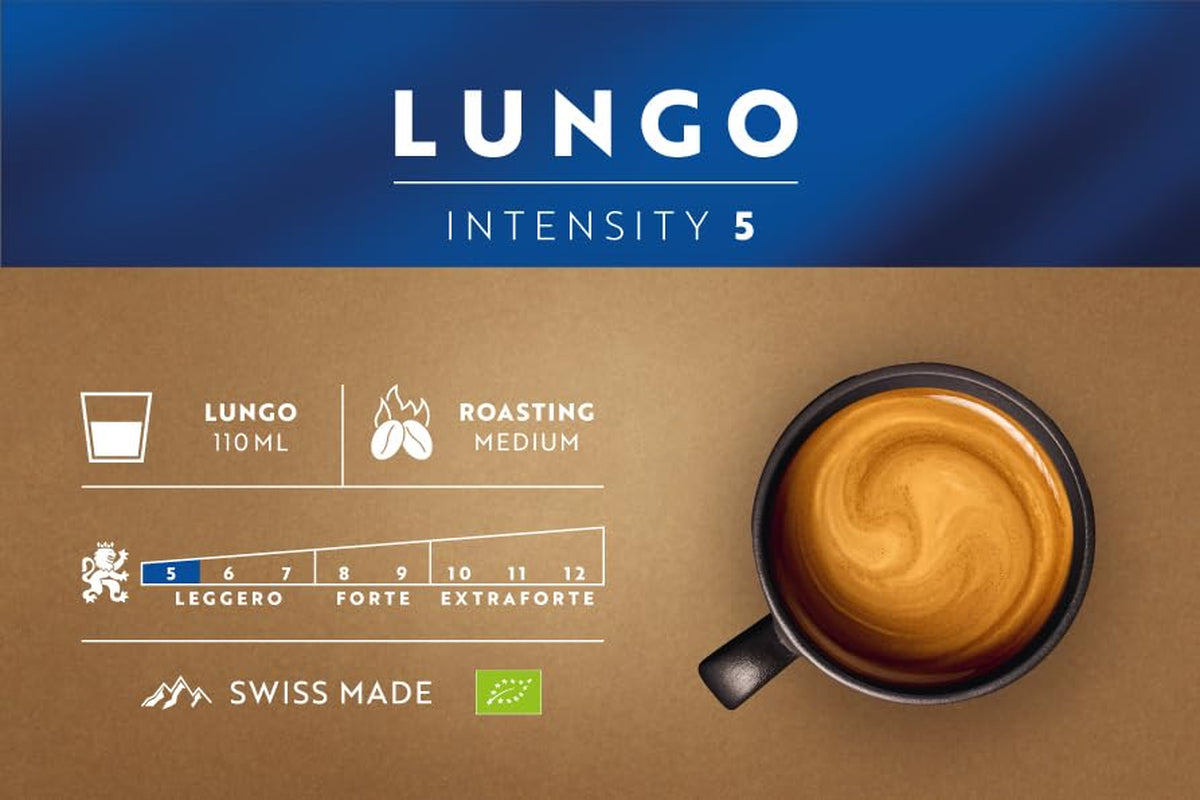 Café Royal Professional Pads, Bio Lungo, 50 Nespresso (R) Professionella kompatibla pads för kontor och gastronomie, Bio och Fairtrade certifiering, 100 Prozent Arabica, Intensität 5