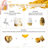Ätbart glitterspray - 22G ätbart glitter, ätbart glitterpulver för drycker, tårtdekorationer, macarons - matfärgning glitterpulver, ätbart glitter för cocktails, muffins (rosa)