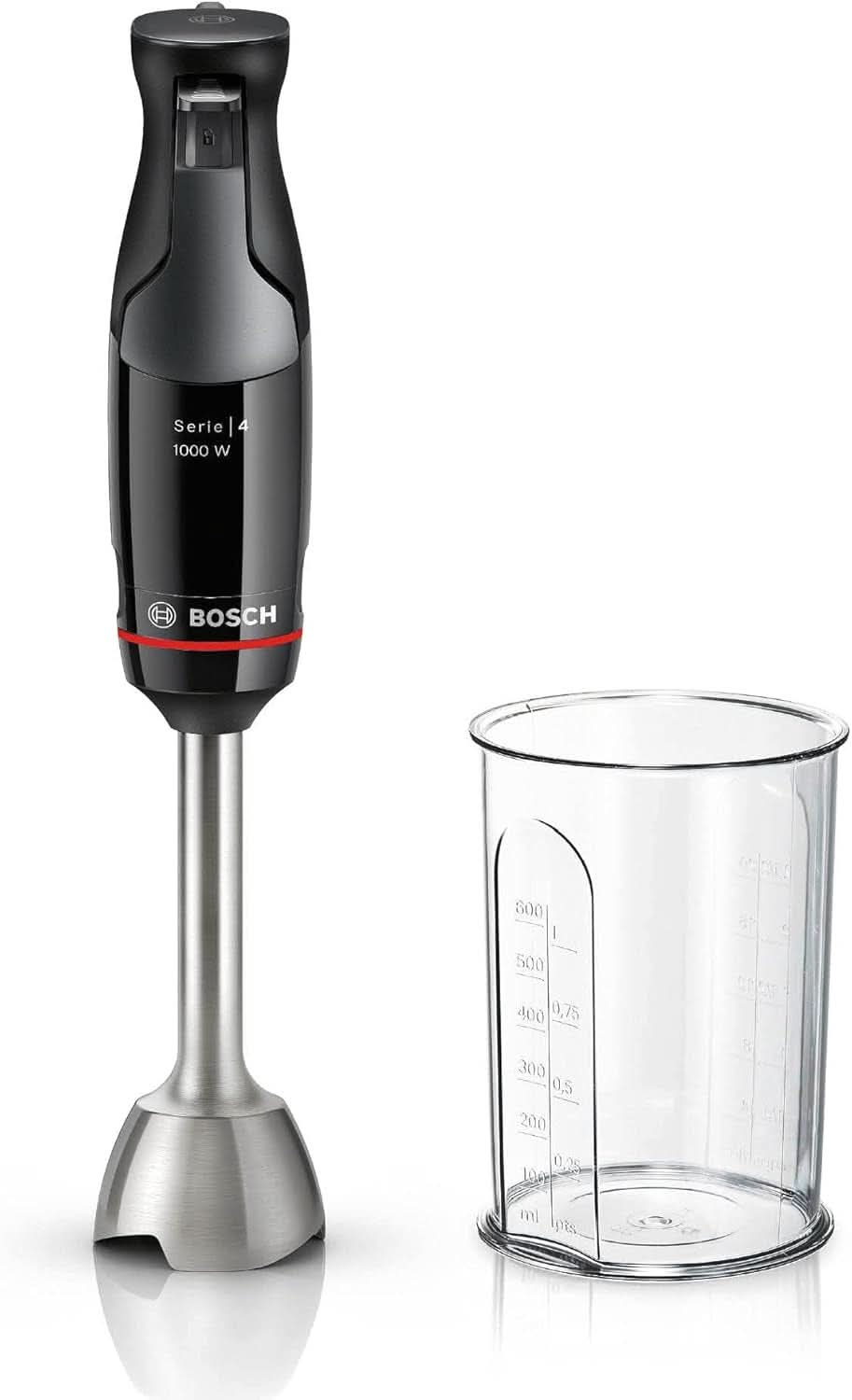 Bosch Stativblandare Ergomaster Serie 4, 1000 Watt, Edelstahl-Mixstab, Zerkleinerer, Mix-/Messbecher, Schwarz Kitchen Naty Shop Ergomaster Serie 4