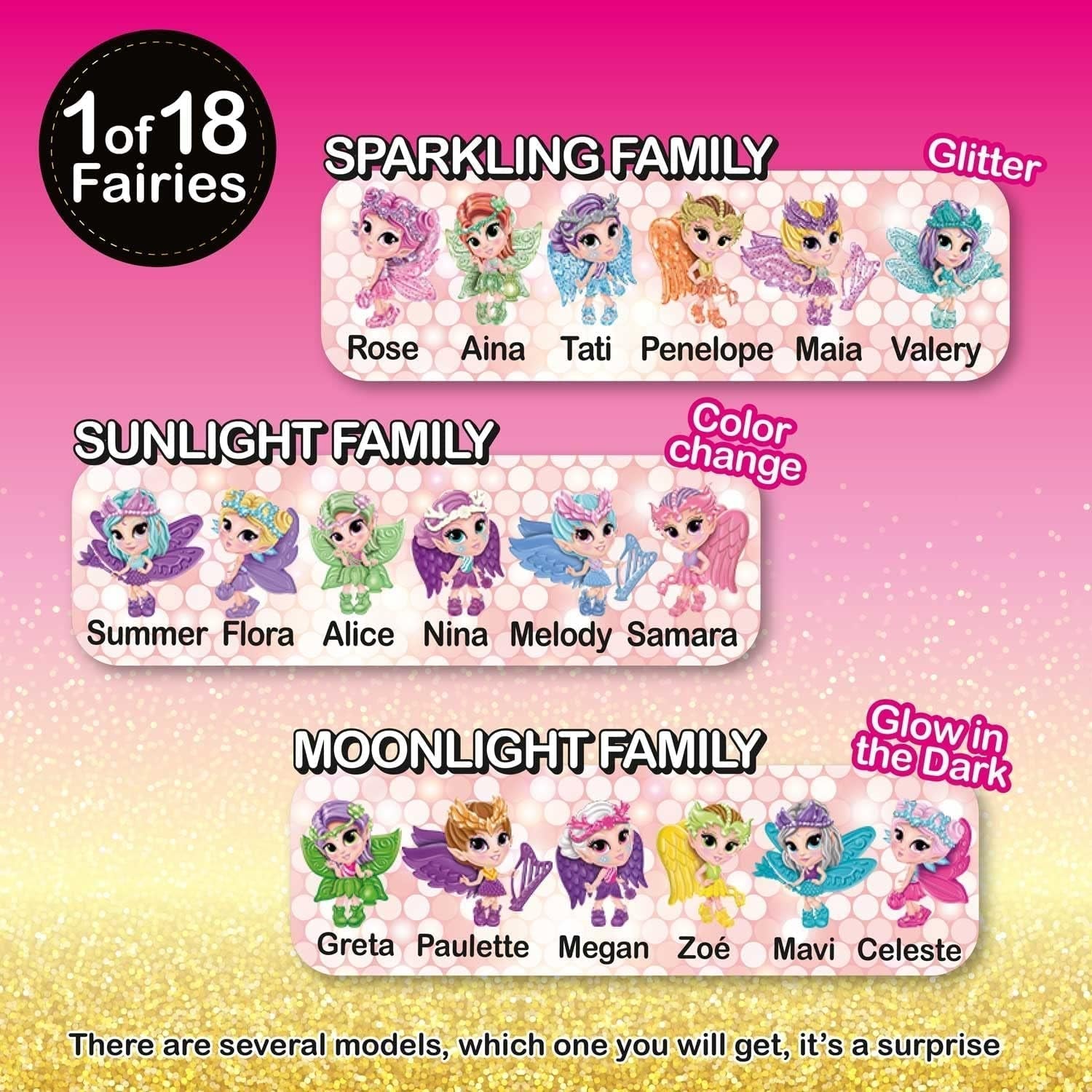 CRAZE Fairy in My Pocket | Fairy docka med vingar, samlarobjekt fairy leksak med specialeffekter som glitter, glöd i mörkret och färgbyte Dolls Naty Shop