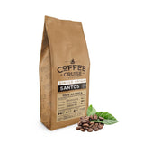 COFFEE CRUISE Santos Kaffeebohnen 1kg - Mittlere Röstung - Aroma Caramel - Für All Kaffeemaschinen - 100% arabiska