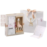 Sophie the Giraffe födelsedagspresentset Sophiesticated rattle pouet 00012 Toys Bebe Naty Shop Stele Sophie La Girafe set filt och barnleksak för barn
