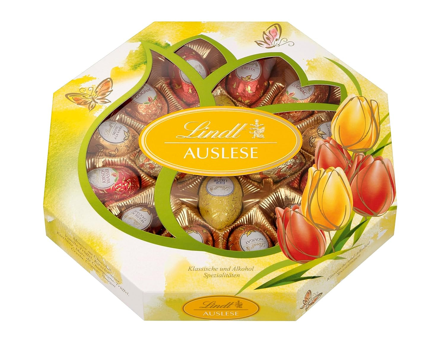 Choklad urval ägg | 288 g | 2 x Crested Eggs och Chokladtryffel | 3 x 90g | De finaste Marc de Champagne-tryfflarna i vit choklad | Påskchoklad | Gåva av choklad