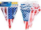 HEKU 191-st. USA Party Set I Papperstallrikar Ø23Cm, Röda koppar, 3-lagers servetter 33X33Cm, Dekorationsväljare, Vimpelkedja 10M I Perfekt för temafester och nationella helgdagar