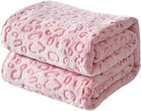 FY FIBER HOUSE flanell fleece, mikrofiberfilt med 3D gepardtryck, 228 X 274 cm, lila Täcken och täcken Naty Shop Pink Leopard 40"X50"