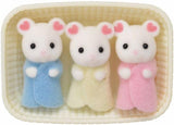 Sylvanian Families L5337 Marshmallow Mouse Triplets - Dollhouse Figures Naty Shop Dolls