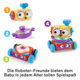 Fisher-Price 4-i-1 inlärningsrobot Linus för spädbarn och småbarn, leksak från 6 månader - tysktalande, HCK39 Baby Toys Naty Shop