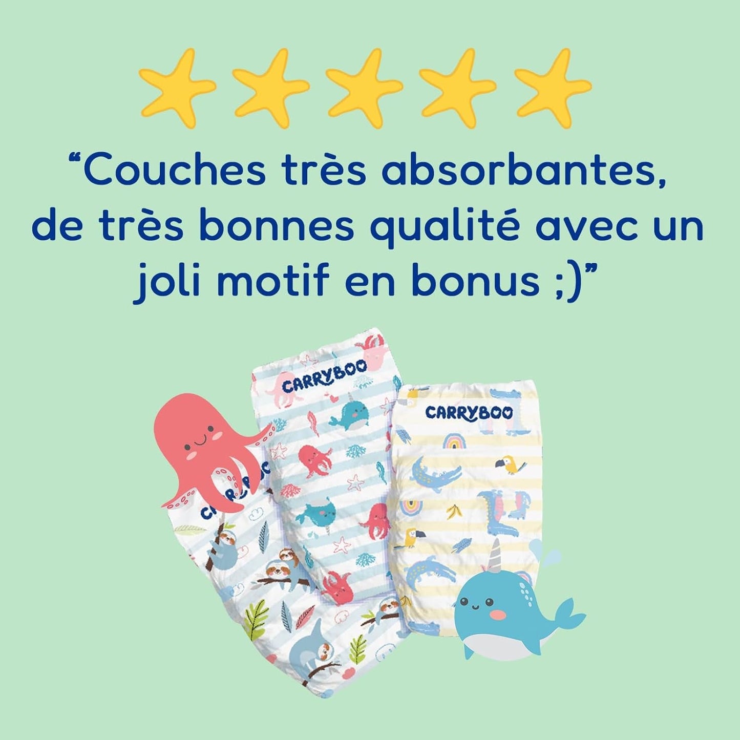 - Blöja storlek 4+ 9-20 kg – Ökologische Babywaidern – natürliche Babypflege, hypoallergen, ohne Parfüm und auslaufsicher – hermestellung in Frankreich – 126 engångsblöjor – 1 månad