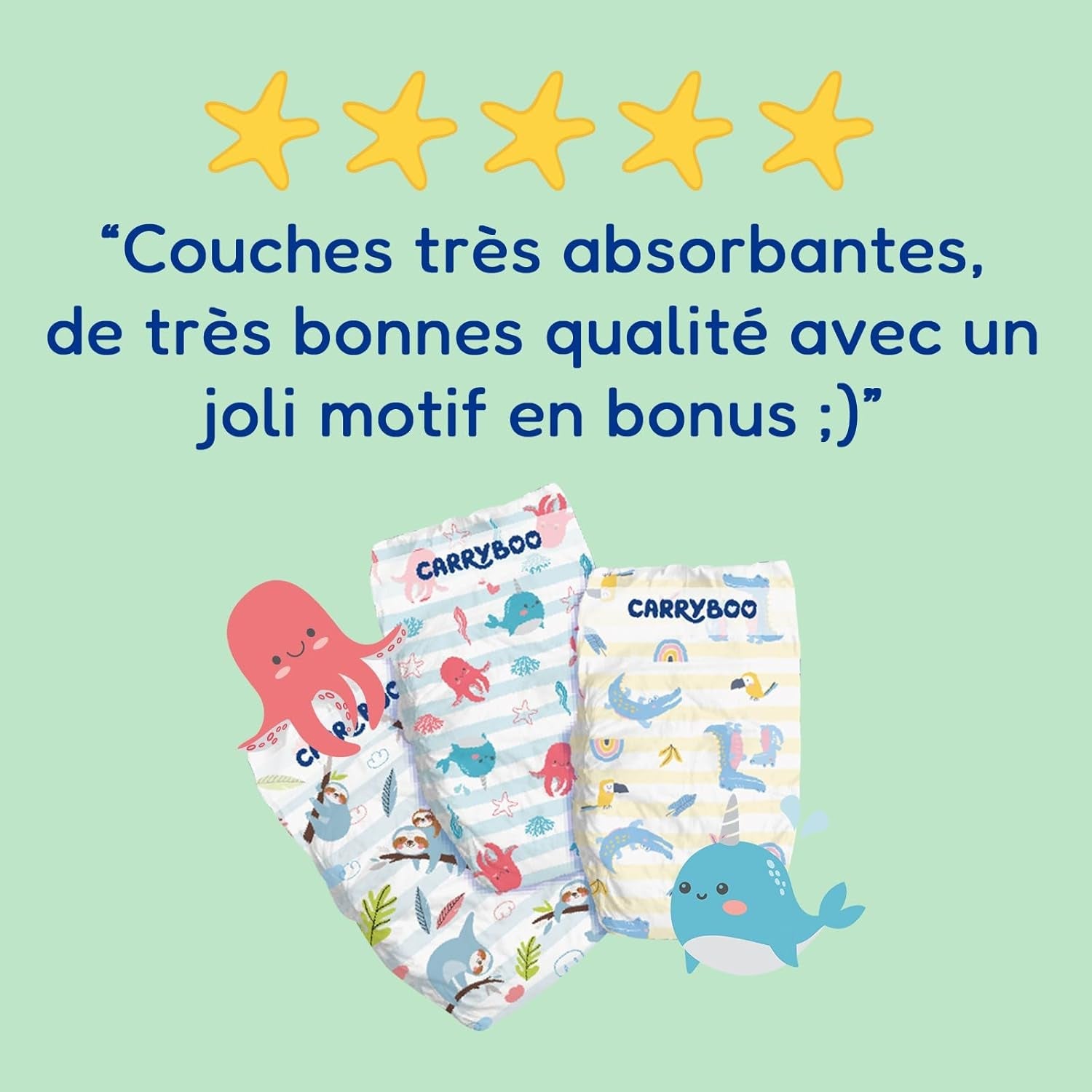 - Blöja storlek 4+ 9-20 kg – Ökologische Babywaidern – natürliche Babypflege, hypoallergen, ohne Parfüm und auslaufsicher – hermestellung in Frankreich – 126 engångsblöjor – 1 månad