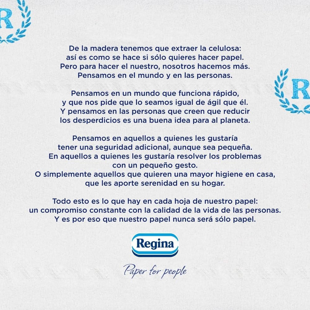 Regina Maxi Roll - 4 rullar toalettpapper, 500 2-lagers ark per rulle, mer än tre gånger en standardrulle, 60 % återvunnen plastförpackning, 100 % Fsc-certifierat papper