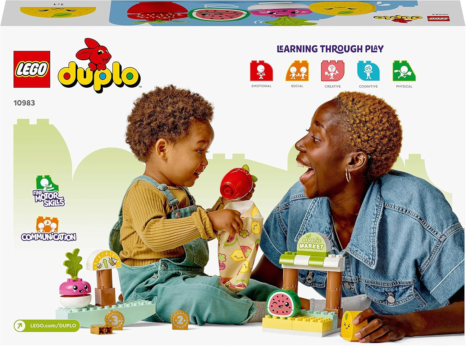 LEGO DUPLO Min första ekologiska marknad, leksaksbutiksset för pojkar och flickor, pedagogisk leksak för småbarn från 1,5 år, frukt- och grönsakstillbehör 10983 Byggset Besuche den LEGO-Store