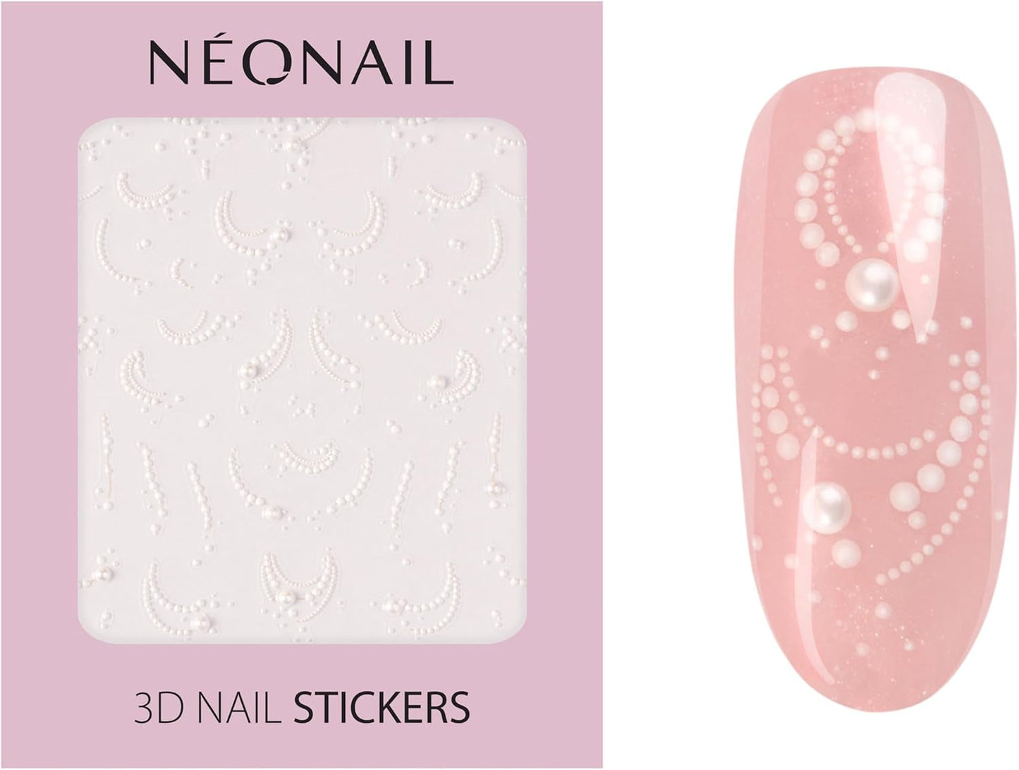 NÉONAIL Nagelstickers 3D - 61 Muster - Nail Charms - Nägel Selber Machen - Nails - Nageldesign - Accessoarer - Nailart - Nail Art Zubehör - Nagel Deko - Nagelschmuck - Dekoration Nageldesign - Weiß