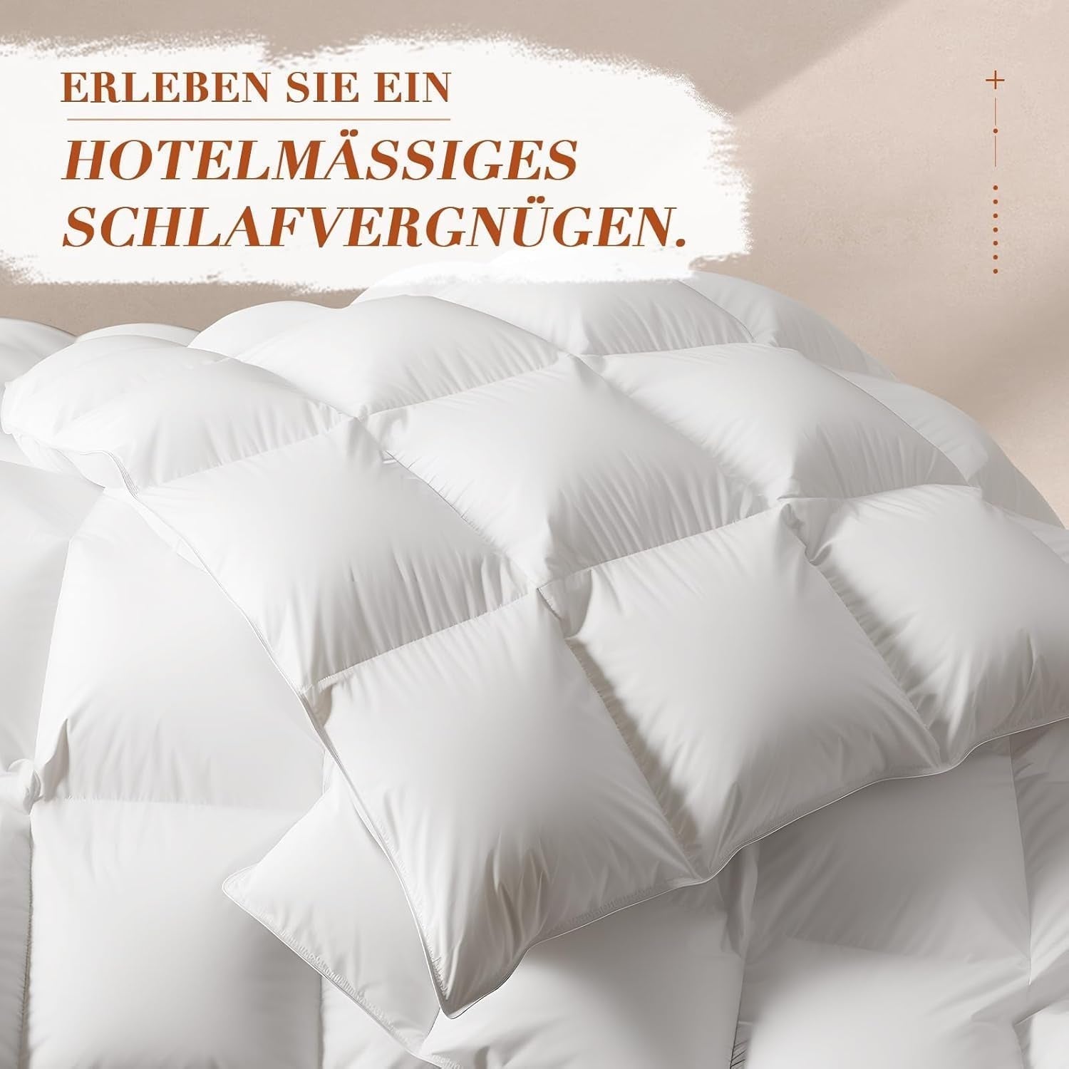 Duntäcke 135X200 All Seasons 100% Bomull 4 Seasons Duntäcke 135X200 Med Gåsdun Och Fjädrar Hög Fluffig 3D Baffelbox Medelvärme Täcken & täcken Naty Shop