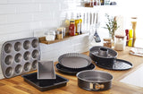 Gustosa Backform 12 Muffin Aus Stahl, Antihaftbeschichte, Für Backofen, Schwarz, 38 X 27 Cm Formar och plåtar för bakning Naty Shop