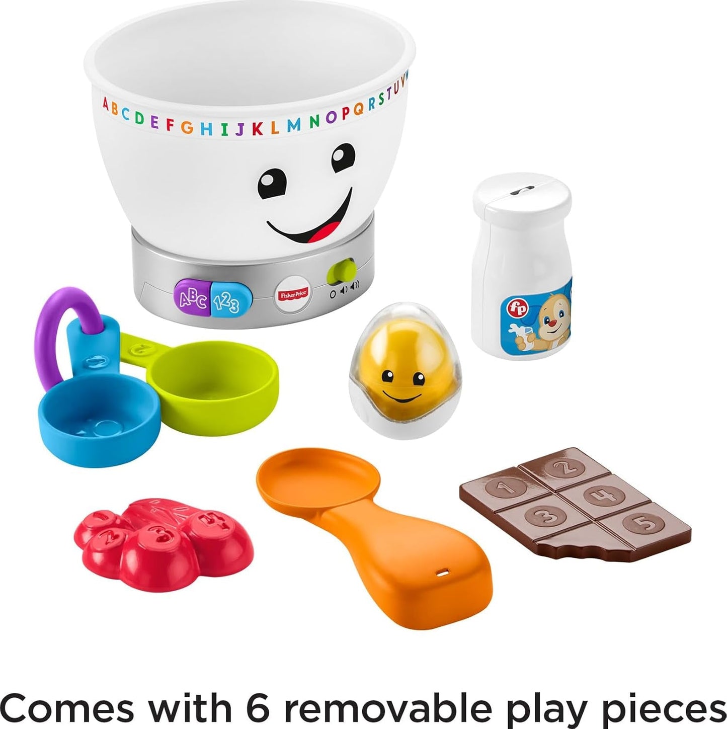 Fisher-Price Laugh & Learn Baby Learning Toy, Magic Color Mixing Bowl med musik och ljus i 6 månader+, GJW20 Baby Toys Naty Shop
