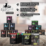 Våtfoder för katter Catz Finefood Purrrr Häst Monoprotein nr. 123, för katter med känslig matsmältning, 70% kötthalt, 6 lådor x 400 g