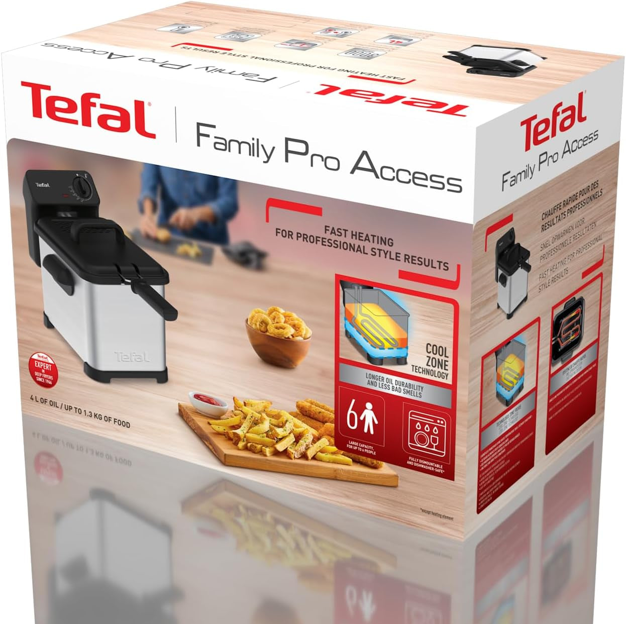 Tefal Family Pro Access 4.0L, 3000 Watt, semi-professionell, med olja, avtagbar oljetank, kylzonsteknik Vitvaror Naty Shop