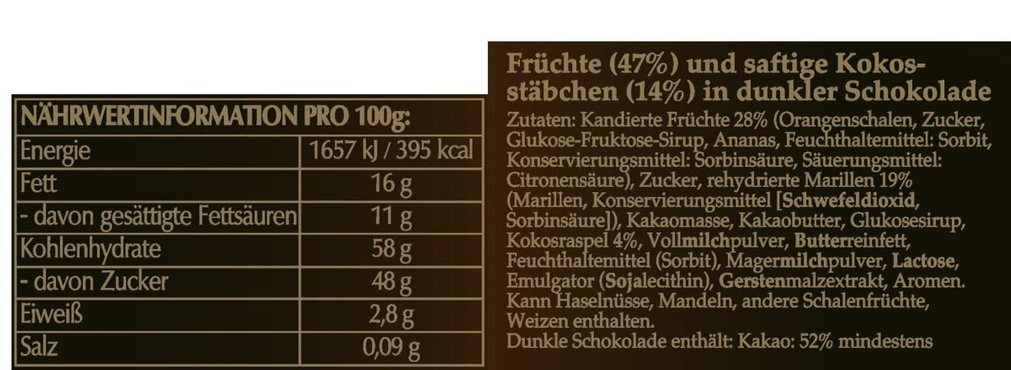 Hofbauer Wien chokladöverdragen frukt, 1 kg