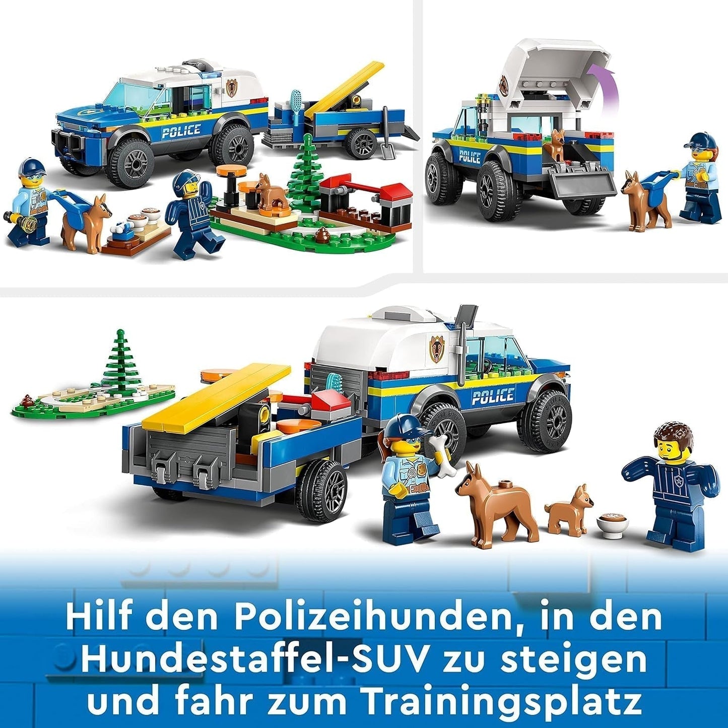 LEGO 60369 City Mobile Police Dog Training, leksakspolisbil med släp, hund- och valpfigurer, djurset för barn 5+ år Byggset Besuche den LEGO-Store