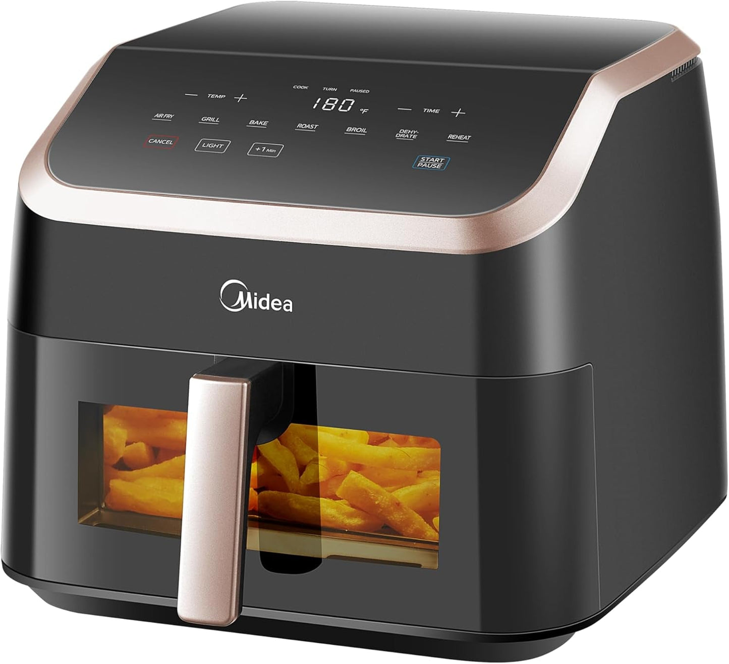 Midea Hot Air Fryer 2L, 1150W Airfryer, oljefri, Hot Air Fryer, Automatisk avstängningsfunktion Hushållsapparater Naty Shop 9L