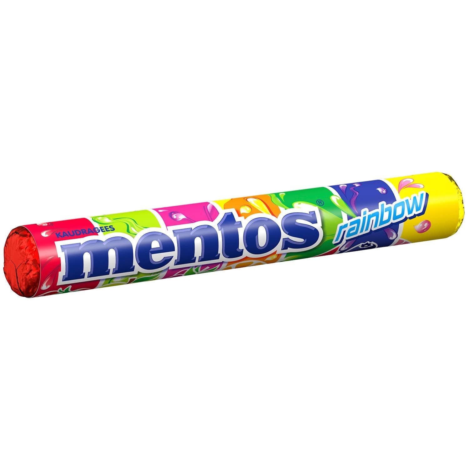 Mentos Fruit Dragees Apelsin Citron Jordgubb Tuggig fruktsmak godis (3 rullar), Vegan (Pack med 3)