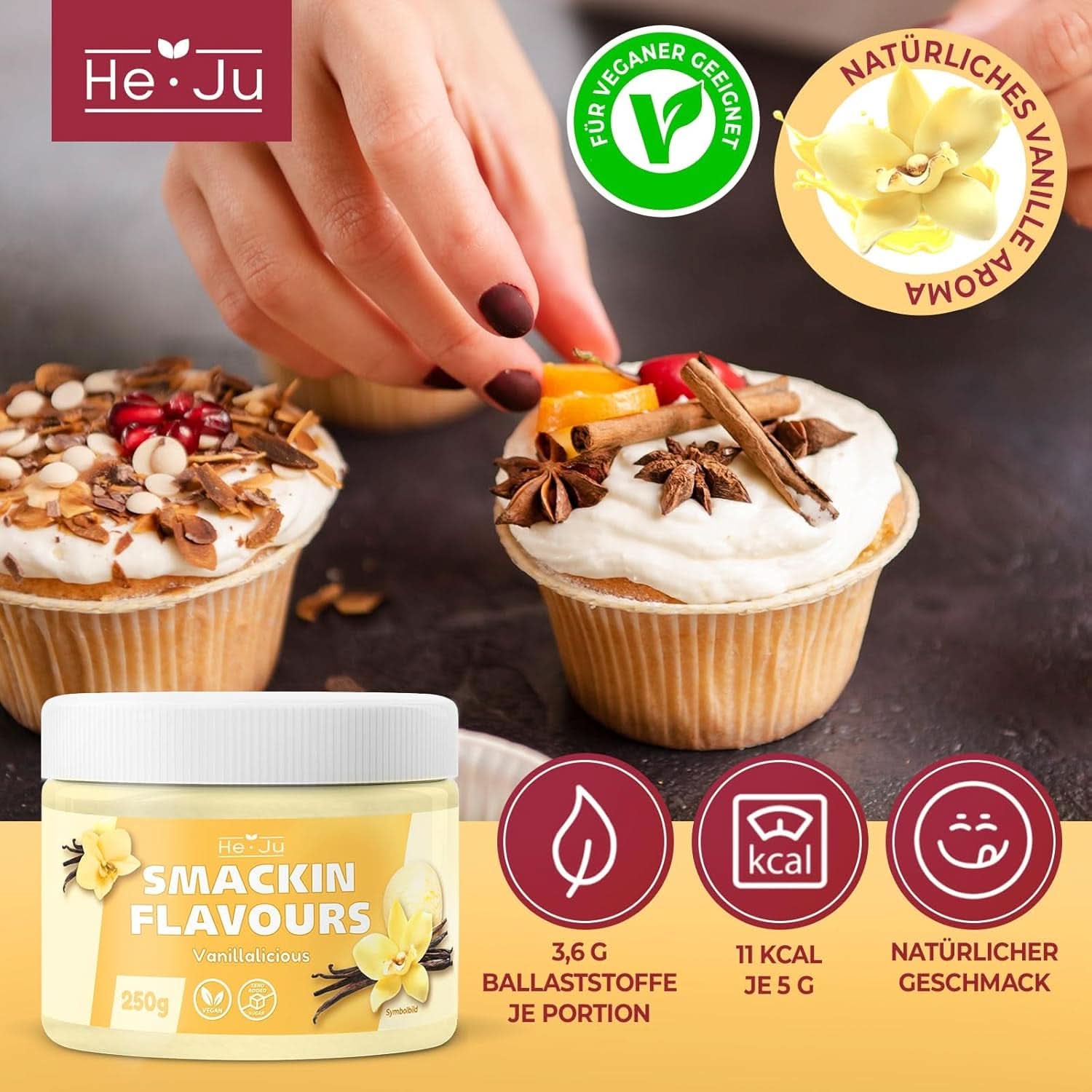 He-Ju, Pulver med vaniljsmak, 250 gram Aromas Naty Shop
