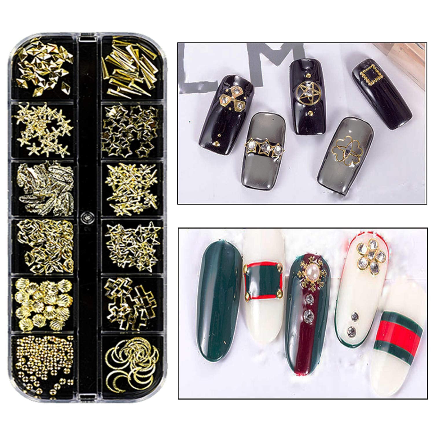 8 Boxen Nail Art Strass Kit - Nail Art Gemischt Strass Set, Nagel Kunst Strasssteine ​​Gems Perlen Edelsteine ​​Bunt Pferdeaugen Strass Für Nageldesign Zubehör Mit 1 Pinzetten Und 1 Strass Picker Für DIY