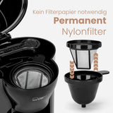 Clatronic® 1-kopps kaffebryggare | Perfekt espressomaskin för ensamstående | Espressomaskin med filter, inklusive keramisk kopp | Liten espressomaskin med filter, perfekt för resor | KA 3356