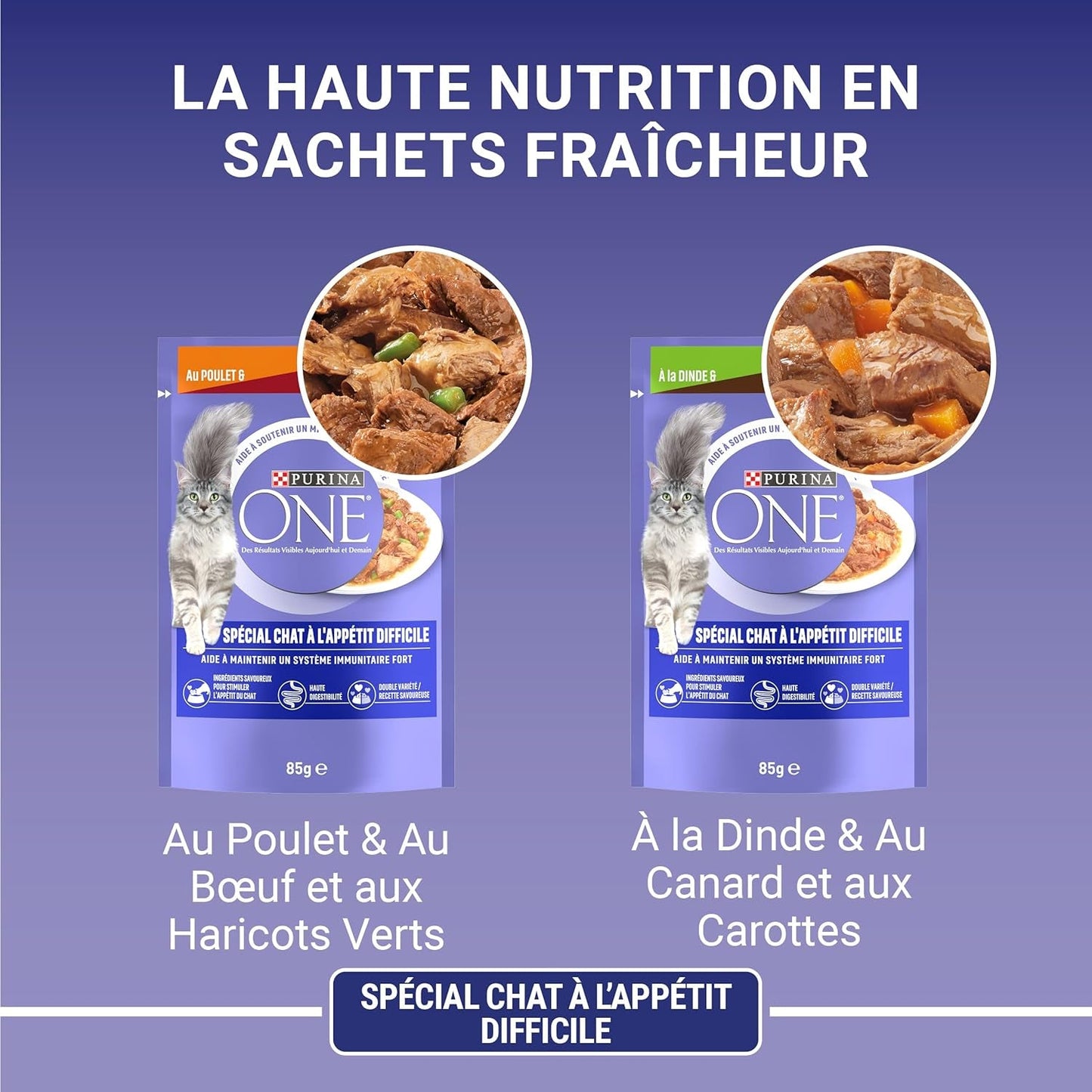 Purina One - Spezialfutter i sås Svål/Huhn/Ente und Turkeyhn für Katzen mit Appetit, 340 g