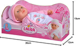 Simba 105140020 - My Love Baby Talk, mjuk kroppsdocka med sömniga ögon i en söt jumpsuit, gör 24 babyljud, 30 cm, docka för barn från 2 år
