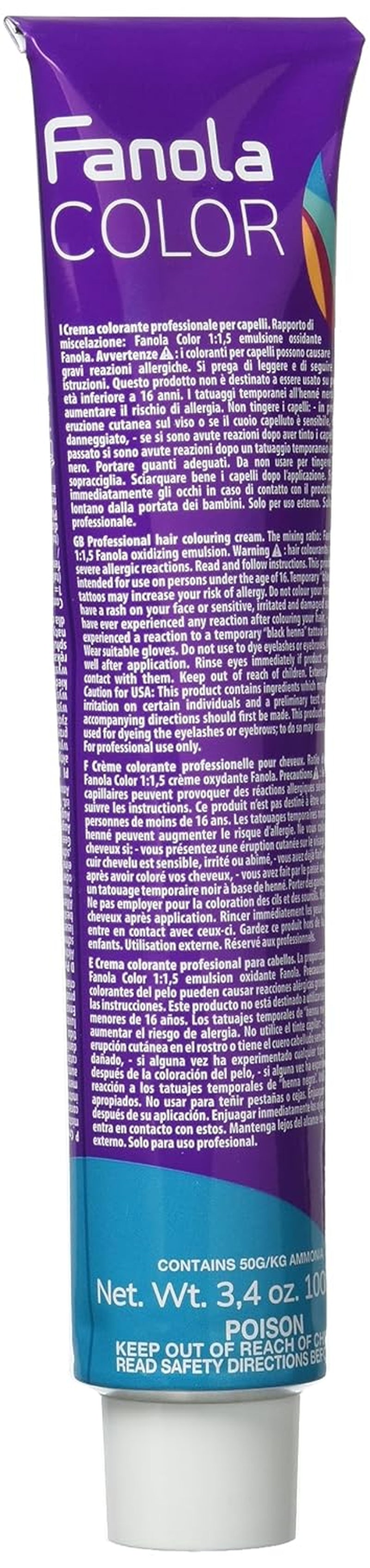 Fanola crema colore Färgkräm 7.0 Blond, 100 ml Hårfärgning Naty Shop 7.0 Blond
