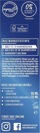 Schwarzkopf LIVE Ultra Brights Semi-Permanent Hair Color 097 Mermaid (3 x 80 ml), färg för intensiva resultat eller pastellfärger, tål 12-15 tvättar, med vårdbalsam Hårfärgning Naty Shop