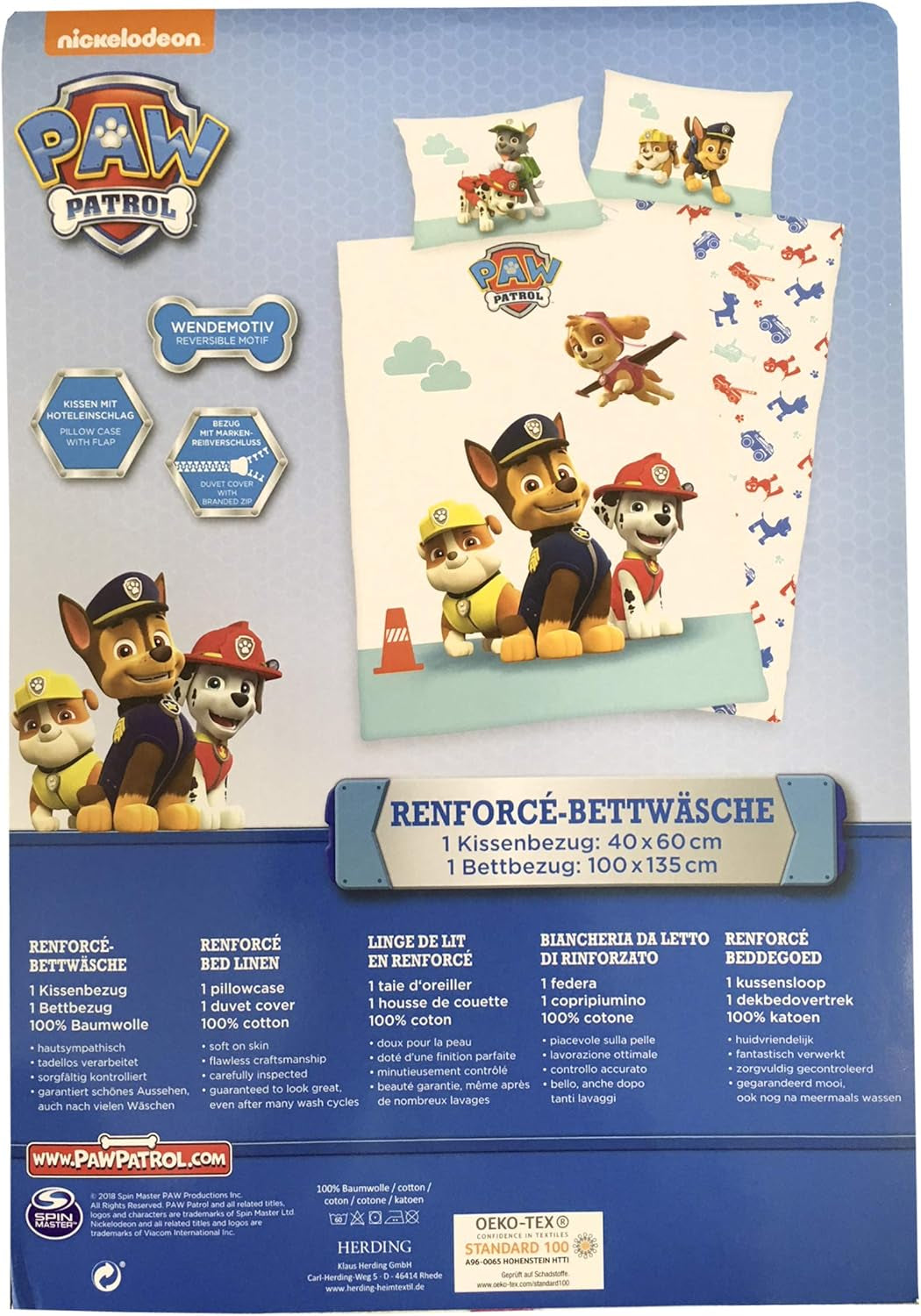 PAW Patrol barnbäddset, vändbart Sängkläder - barn Naty Shop