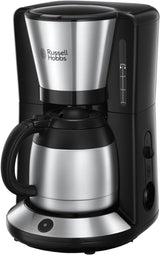 Russell Hobbs kaffebryggare [Duschhuvud för optimal extraktion och arom] Adventure (1 till 8 koppar, 1,0 L termokanna, automatisk avstängning, anti-droppsystem, 1100W) Filterkaffebryggare 24020-56