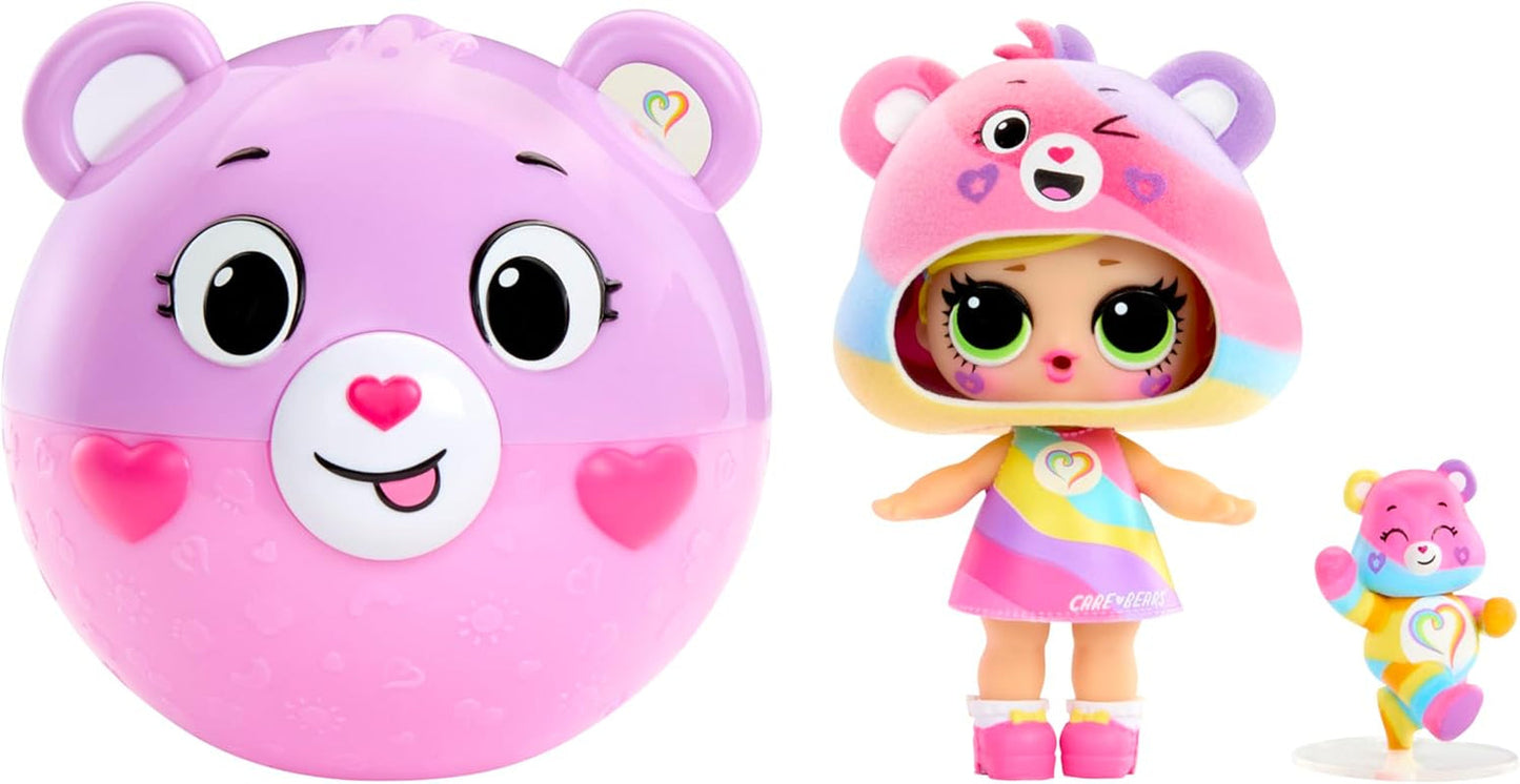 LOL Överraskning! Loves Care Bears Tots - Innehåller 1 docka med outfit och tillbehör, nalleboll, dold förpackning, 6 samlardockor