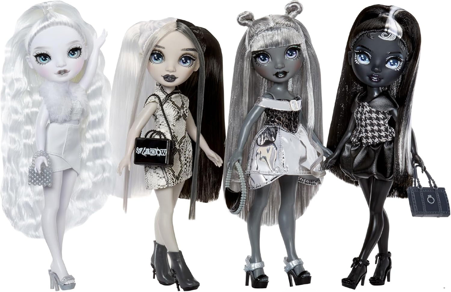 Rainbow High Shadow High Heather Grayson Doll - 28 cm i nyanser av grått, svart och vitt hår och outfit, snygg väska, söt present till barn 4-10 år