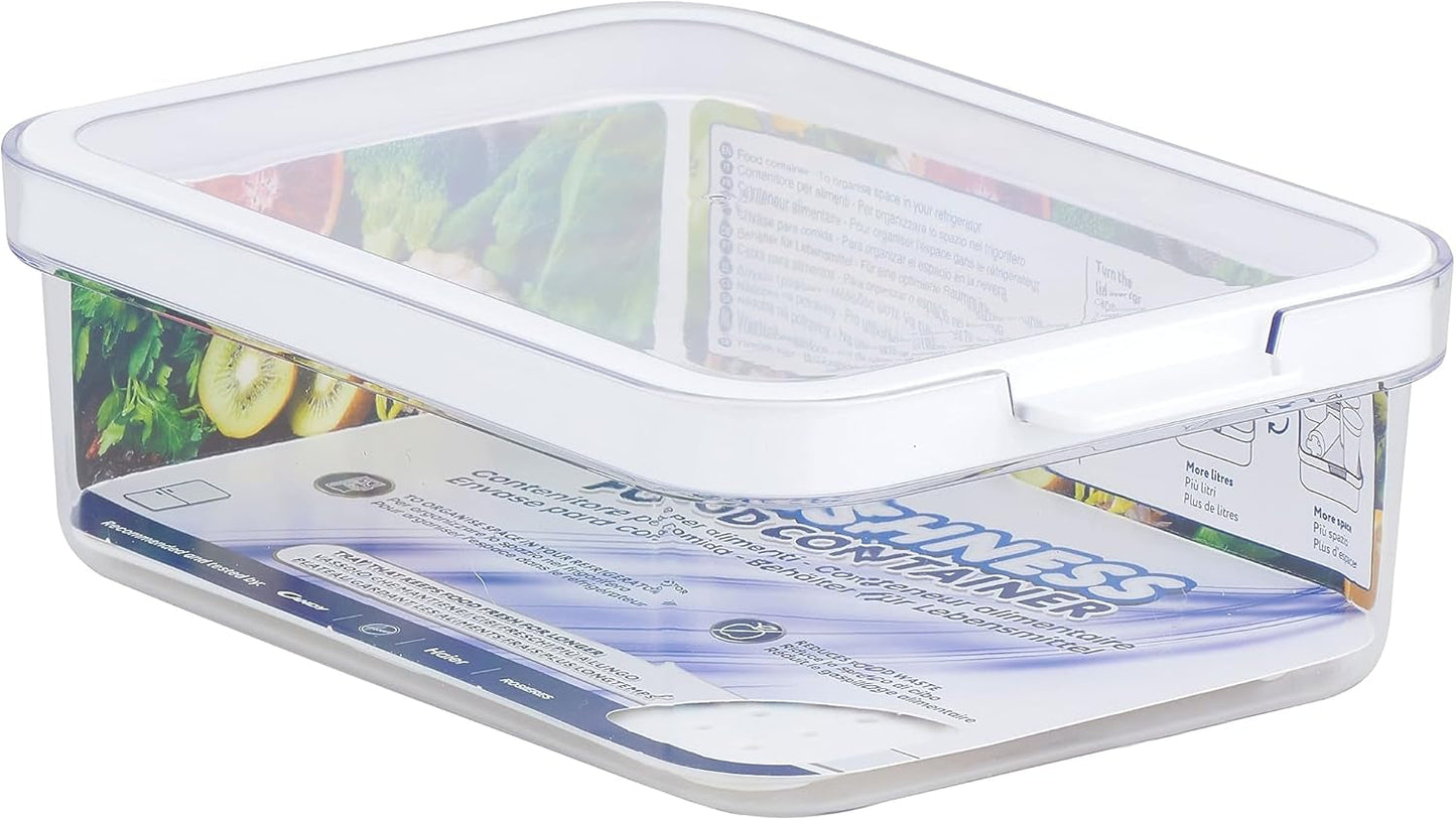 CARE + PROTECT Smart matbehållare, perfekt stapelbar, kylorganisatör, skyddar mat från fukt, håller maten fräsch längre, 2,15 L Naty Shop matförvaringslådor 1,2 L