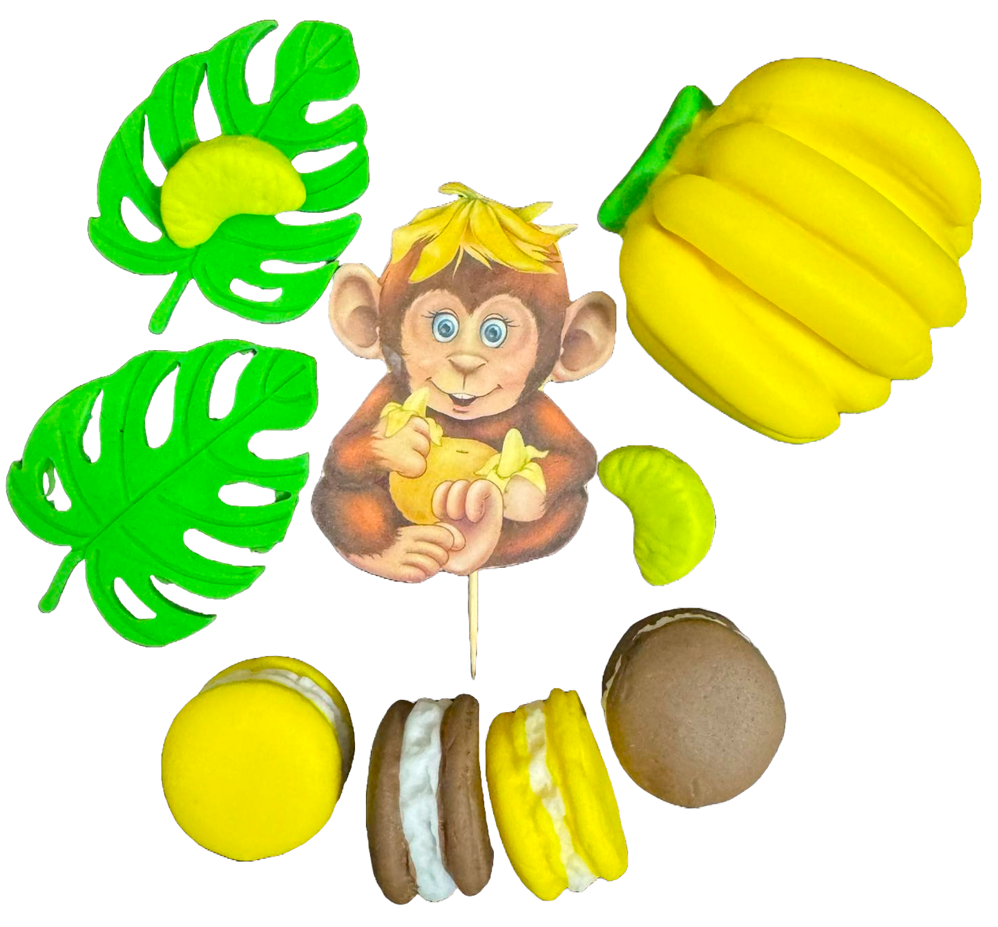 Set med 10 ätliga sockerdekorationer, Maimuta Sugar Paste Decorations Nati Shop