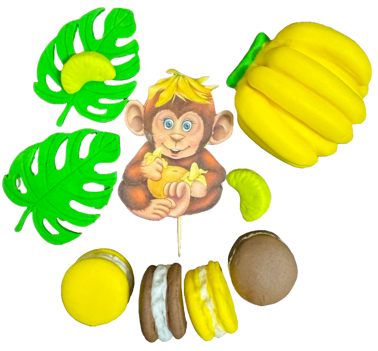 Set med 10 ätliga sockerdekorationer, Maimuta Sugar Paste Decorations Nati Shop