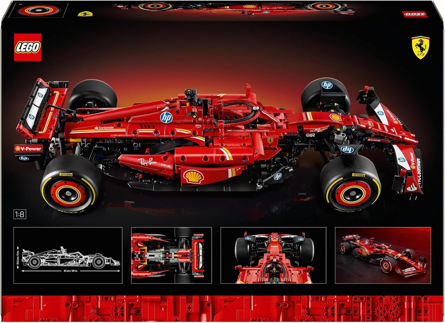 LEGO Technic Ferrari SF-24 F1 Race Car - Modellbil för vuxna - Formel 1 samlarsats - V6-motor, växellåda, styrning och DRS i skala 1:8 - Present till fans av motorsport och racerbilar 42207 Byggset Beuche den LEGO-Store