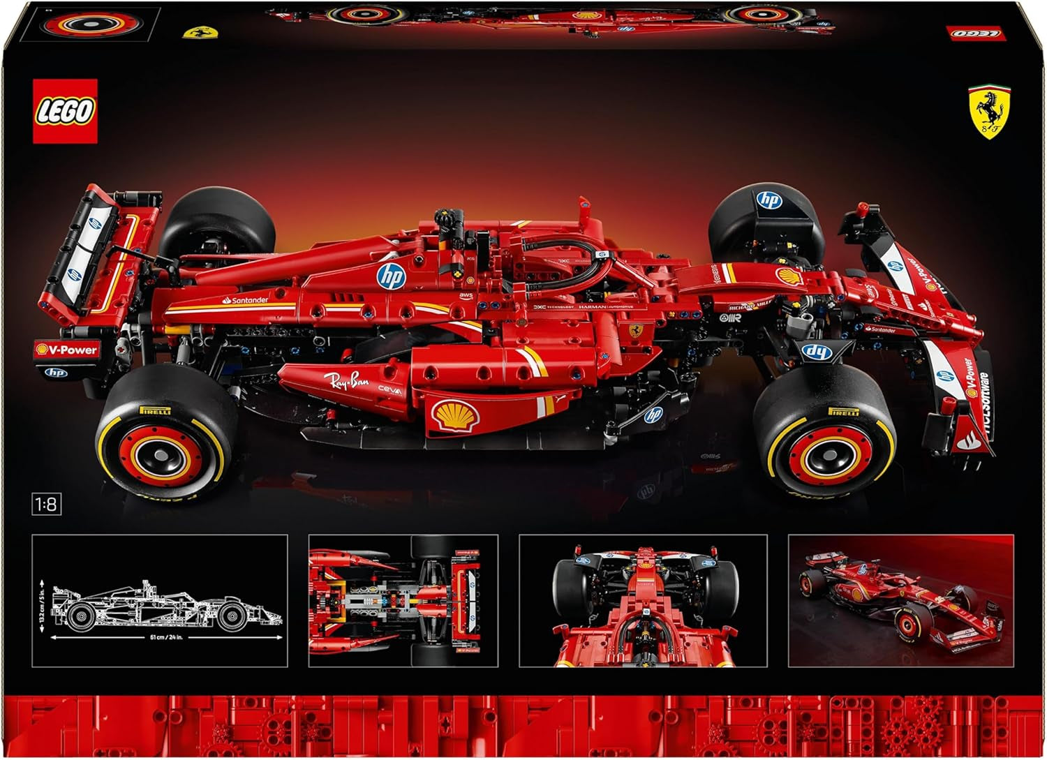 LEGO Technic Ferrari SF-24 F1 Race Car - Modellbil för vuxna - Formel 1 samlarsats - V6-motor, växellåda, styrning och DRS i skala 1:8 - Present till fans av motorsport och racerbilar 42207 Byggset Beuche den LEGO-Store