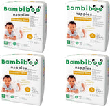 Bambiboo Mini engångsblöjor Hudvänliga med mjuk bambufiber navelsträngsöppning - Blöjor för nyfödda - Engångsblöjor för nyfödda - Hudskydd - Storlek 2, 25 st