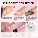 Polygel Nail Solution, Poly Gel Slip Solution Nail Kit, Polygel Liquid Nail Solutions 75 ml, 5 nagelklämmor, 3 nagelborstar, 1 kristallkopp, 100 rengöringsark