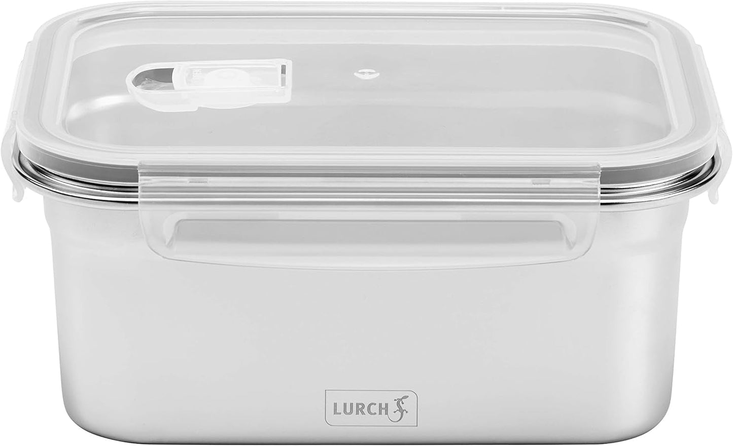 Lurch 240895 Lunchbox Högkvalitativt rostfritt stål Säkerhets-/förvaringslåda med BPA-fritt plastlock 2000ml Klara matförvaringslådor Naty Shop 1500ml