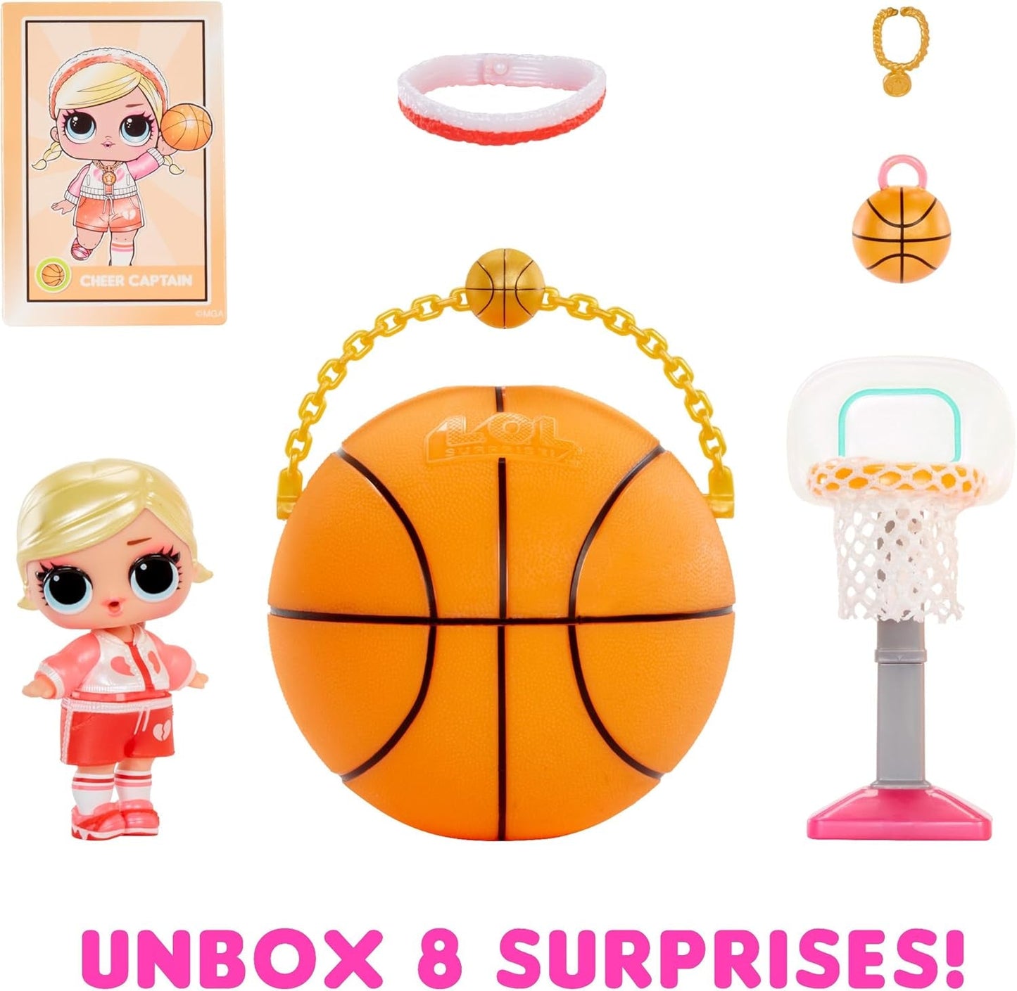 LOL Överraskning! All-Star Sports Vault Tots Collection - Innehåller 1 docka, bepansrad förpackning, 12 samlardockor, 8 tillbehör för uppackning, perfekt för åldrarna 4 och uppåt, Rosa