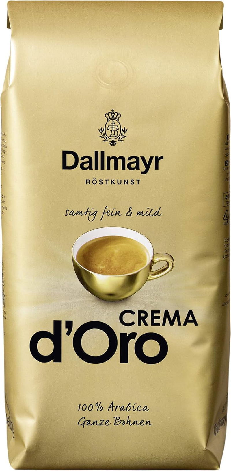 Crema d'Oro sammetslena, milda och fina kaffepaket med 8 bönor (8x1000g) - Arabica